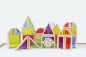 Construction seriesPerspective color building block set of 30 pieces