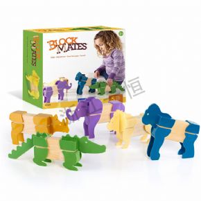 Table area woodUnit building block partner wild animal series