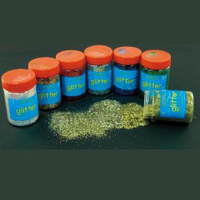 美术材料类100g 罐装金葱粉 (金色、银色、 红